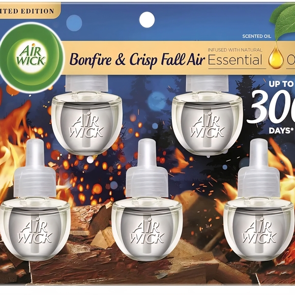 Air Wick Other - New Air Wick Scented Oil Refill, 5ct, Bonfire and Crisp Fall Air, Air Freshener